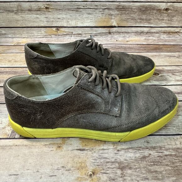 Cole Haan Mens Taupe Distressed Leather Wingtip Oxford Shoes 8M Preppy main image 5